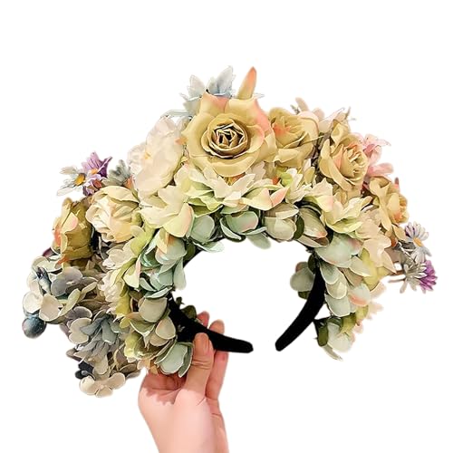 Mexica-Rosen-Stirnband, Haarkranz, Hochzeitsparty, Kostüm, Kopfschmuck für Brautfrauen, Foto-Requisiten, angenehm zu tragen von Domasvmd