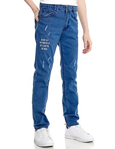 DombayDenim DD-1870 Jeans Hose Junge Kinder Slim (Jeans-hellblau, 98) von DombayDenim