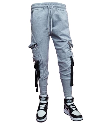 DombayDenim | Jungen Jogginghose Baumwolle | Jogginghose | Jogging | Cargo Tasche | Größe 134 Grey | 2304 von DombayDenim