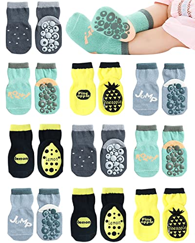 Domee 10 Paar Baby Socken ABS Anti Rutsch Kleinkinder Stoppersocken Baumwolle Obst 3–5 Jahre (Herstellergröße L) von Domee