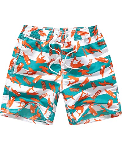 Domee Jungen Badehosen Badeshorts Schnelltrocknend Schwimmhose mit Netzfutter Verstellbarer Kordelzug Orange 158-164 (Herstellergröße 14) von Domee