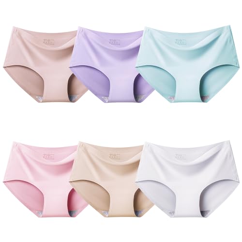 Domee Teenager Mädchen Unterhosen Nahtlose Slips Seamless Schlüpfer 6er-Pack Bunte Jugend 170-176 (Herstellergröße XL) von Domee