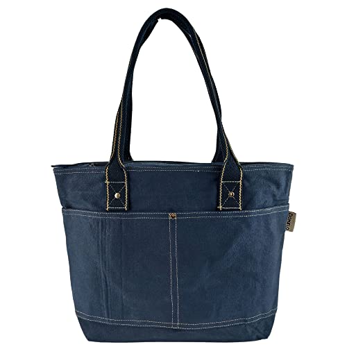 Domelo Damen Handtasche/Shopper. Vegane Schultertasche aus Canvas. Große schlichte Tote Tasche aus 100% Baumwolle. Wasserabweisende Baumwolltasche von Domelo