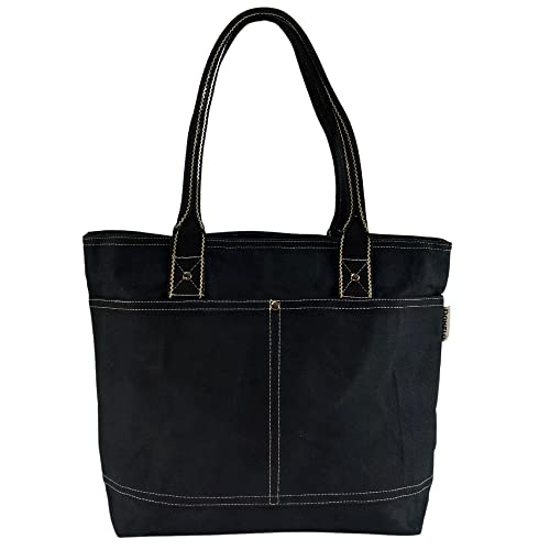 Domelo Damen Handtasche/Shopper. Vegane Schultertasche aus Canvas. Große schlichte Tote Tasche aus 100% Baumwolle. Wasserabweisende Baumwolltasche von Domelo