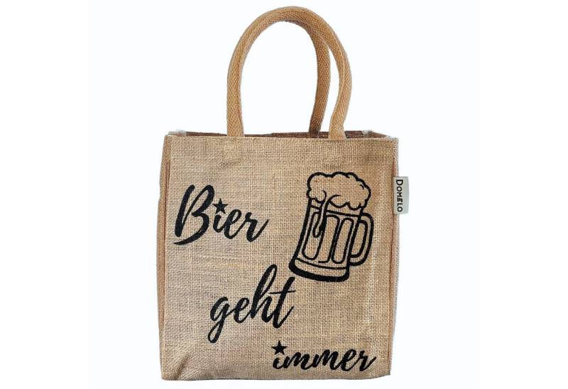 Domelo Flaschenkorb Jute Flaschentasche Vegan Bierträger Geschenke für Männer, Deutsche Designer von Domelo