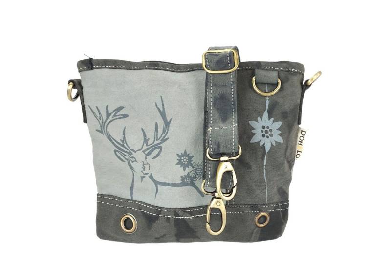 Domelo Trachtentasche Canvas Umhängetasche Dirndl Tasche Schultertasche mit Edelweiss, Strapazierfähig, robust, Pflegeleicht von Domelo