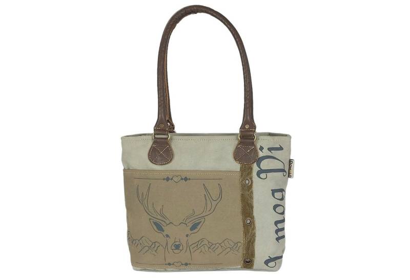 Domelo Trachtentasche Trachtentasche Canvas Handtasche Schultertasche mit Hirsch von Domelo