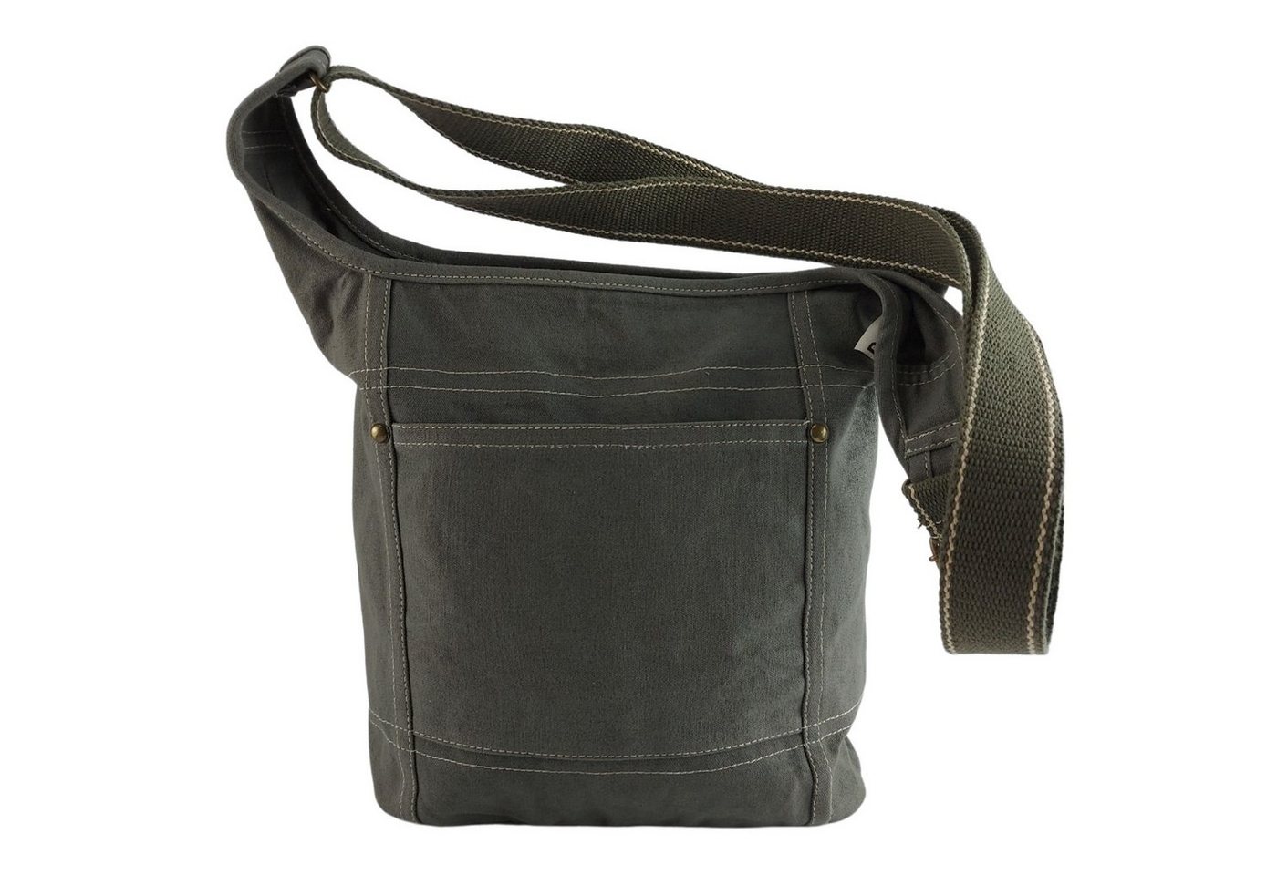 Domelo Umhängetasche gewachste Canvas Schultertasche Crossbody Tasche vegan wasserabweisend, verstell- und abnehmbarer Schultergurt, vegan von Domelo