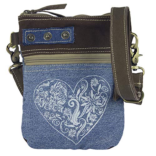 Domelo klein Trachtentasche. Canvas Umhängetasche. Damen Oktoberfest Tasche. Nachhaltige Dirndltasche. Crossbody Bag aus recycelte Jeans Stoff. Schultertasche als Wiesn Accessoires von Domelo