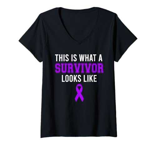 Damen So Sieht EIN Überlebender aus wie häusliche Gewaltkrieger T-Shirt mit V-Ausschnitt Damen So Sieht EIN Überlebender aus wie häusliche Gewaltkrieger T-Shirt mit V-Ausschnitt von Domestic Violence Support Designs