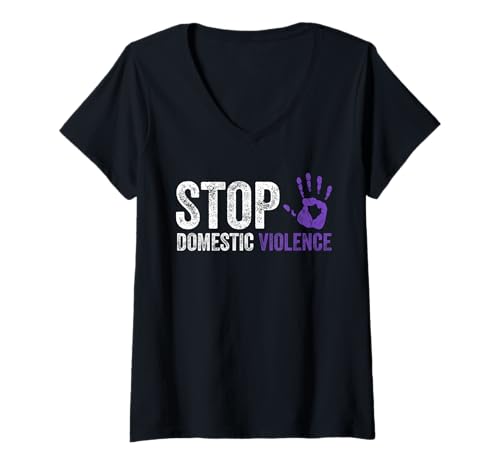 Damen Stoppt Survivor Warrior das Bewusstsein für häusliche Gewalt T-Shirt mit V-Ausschnitt Damen Stoppt Survivor Warrior das Bewusstsein für häusliche Gewalt T-Shirt mit V-Ausschnitt von Domestic Violence Support Designs