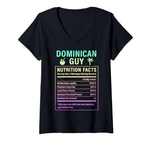Damen Dominican Guy Stolzer Männer und Jungen Dominikaner T-Shirt mit V-Ausschnitt von Dominican Culture Gifts for Dominican Boys Men