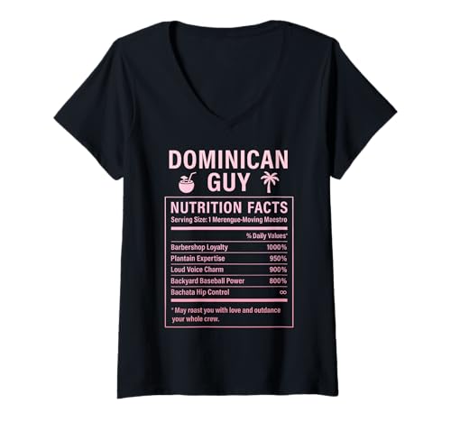 Damen Dominican Guy Stolzer Männer und Jungen Dominikaner T-Shirt mit V-Ausschnitt von Dominican Culture Gifts for Dominican Boys Men