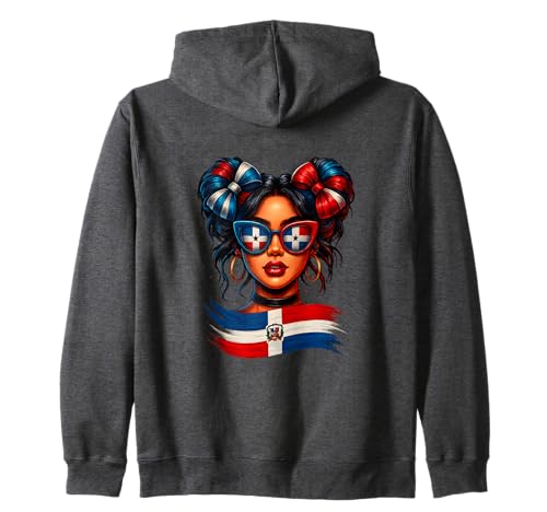 Dominikanische Republik Flagge Stolz Dominikanische Unordnung Dutt Frauen Mädchen Kapuzenjacke Dominikanische Republik Flagge Stolz Dominikanische Unordnung Dutt Frauen Mädchen Kapuzenjacke von Dominican Flag Hispanic Heritage Apparel Latin