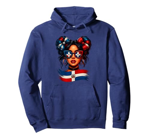 Dominikanische Republik Flagge Stolz Dominikanische Unordnung Dutt Frauen Mädchen Pullover Hoodie Dominikanische Republik Flagge Stolz Dominikanische Unordnung Dutt Frauen Mädchen Pullover Hoodie von Dominican Flag Hispanic Heritage Apparel Latin