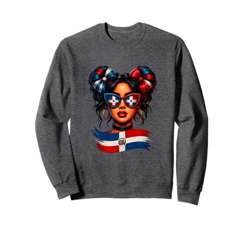 Dominikanische Republik Flagge Stolz Dominikanische Unordnung Dutt Frauen Mädchen Sweatshirt Dominikanische Republik Flagge Stolz Dominikanische Unordnung Dutt Frauen Mädchen Sweatshirt von Dominican Flag Hispanic Heritage Apparel Latin