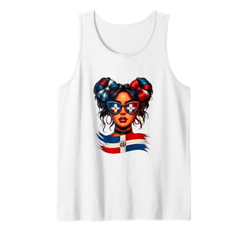 Dominikanische Republik Flagge Stolz Dominikanische Unordnung Dutt Frauen Mädchen Tank Top Dominikanische Republik Flagge Stolz Dominikanische Unordnung Dutt Frauen Mädchen Tank Top von Dominican Flag Hispanic Heritage Apparel Latin