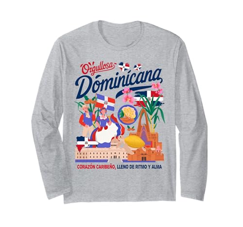 Dominikanische Republik Flagge Kostüm Idee für Frauen Dominicana Langarmshirt von Dominican Republic Hispanic Heritage Girls Ideas
