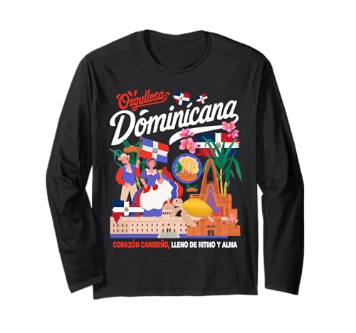 Dominikanische Republik Flagge Kostüm Idee für Frauen Dominicana Langarmshirt von Dominican Republic Hispanic Heritage Girls Ideas