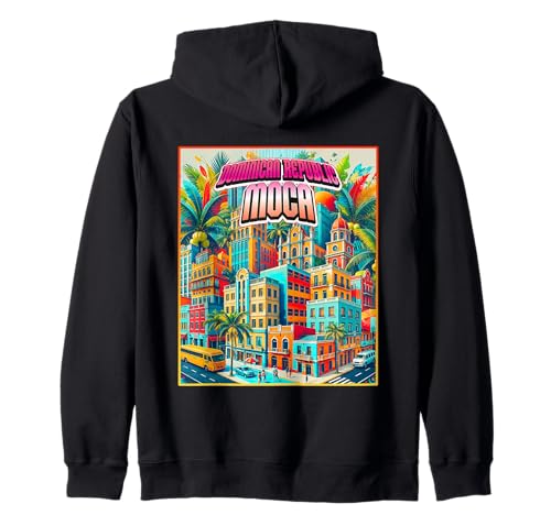 Moca Dominikanische Republik Männer Frauen Familienausflug Retro Stadt Kapuzenjacke Moca Dominikanische Republik Männer Frauen Familienausflug Retro Stadt Kapuzenjacke von Dominican Republic Vacation Apparel Souvenir Gifts