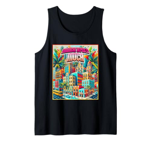Moca Dominikanische Republik Männer Frauen Familienausflug Retro Stadt Tank Top von Dominican Republic Vacation Apparel Souvenir Gifts