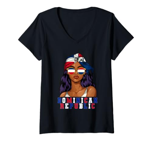 Damen Dominikanische Republik Dominikaner Frau T-Shirt mit V-Ausschnitt Damen Dominikanische Republik Dominikaner Frau T-Shirt mit V-Ausschnitt von Dominikaner Dominikanische Republik Geschenk