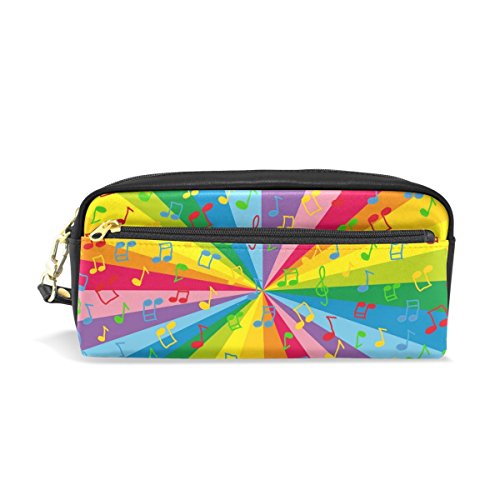 Domoko Bunte Musiknoten PU Leder Stiftemäppchen Tasche Etui Make-up Kosmetik Reise Schultasche von Domoko