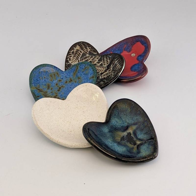 Herzförmige Ringschale Teebeutelhalter Wählen Sie Ihre Farbe Löffelablage Aus Steingut von Domspottery