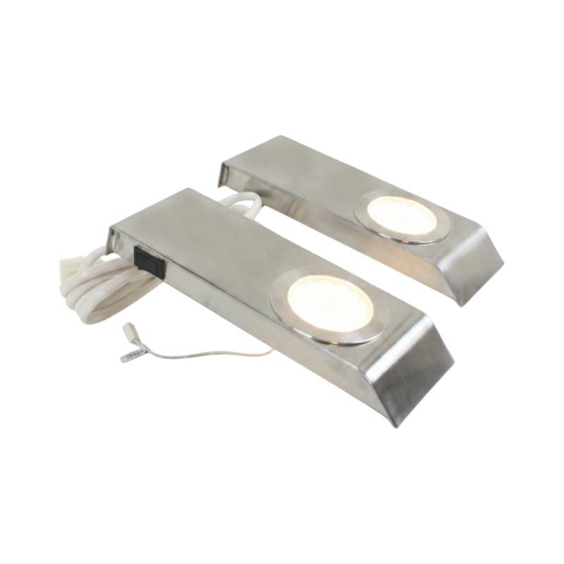 Domus Line 2er Set MAYA LED-Unterbauleuchten Schaltsystem Trafo Edelstahl von Domus Line