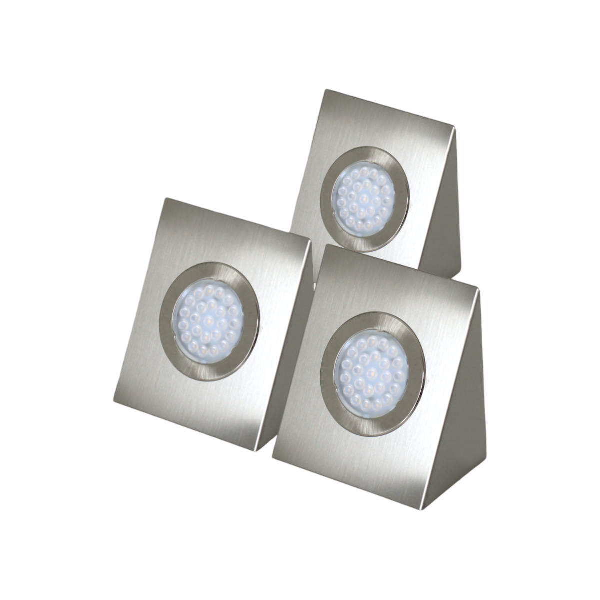 Domus Line 3er Set Babylon LED-Einbauleuchten 3x1,7 W Edelstahl Keilförmig von Domus Line