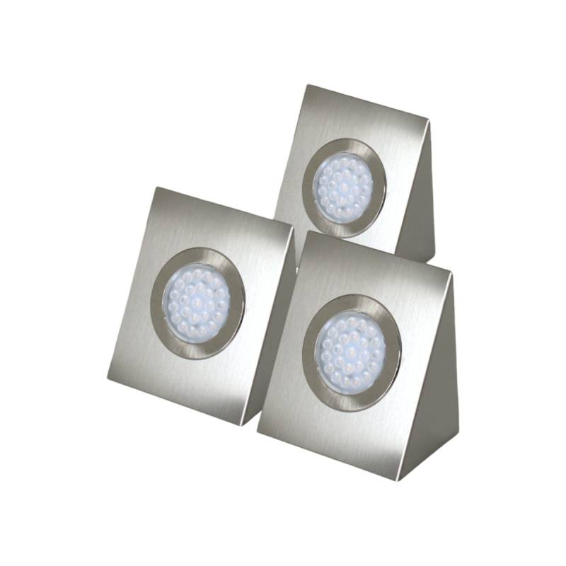 Domus Line 3er Set Babylon LED-Einbauleuchten 3x1,7 W Edelstahl Keilförmig von Domus Line