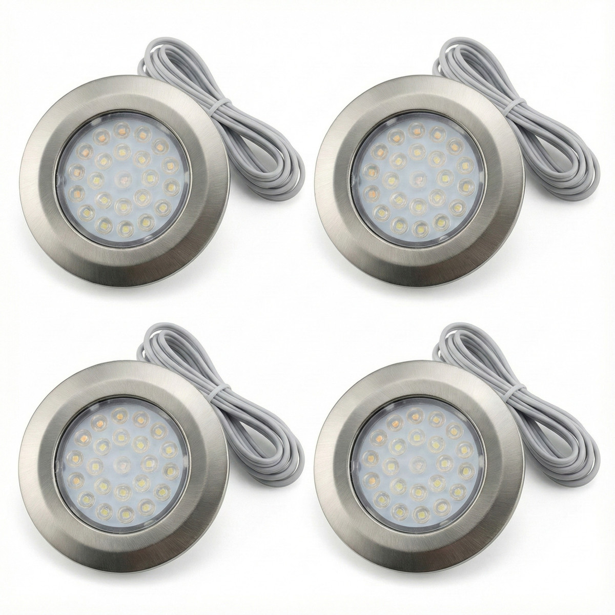 Domus Line 4er Set Morpho LED-Einbauleuchten 4x1,7W Edelstahloptik Aufbaustrahle von Domus Line