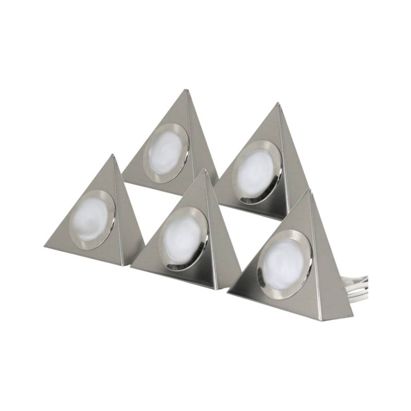 Domus Line 5er Set Piramide LED-Einbauleuchten Aufbaustrahler 20 W in Edelstahl von Domus Line