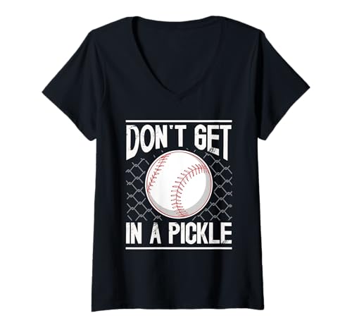 Damen Don’t Get in a Pickle Funny Pickleball Pun Design T-Shirt mit V-Ausschnitt von Don’t Get in a Pickle Funny Pickleball Player Gift