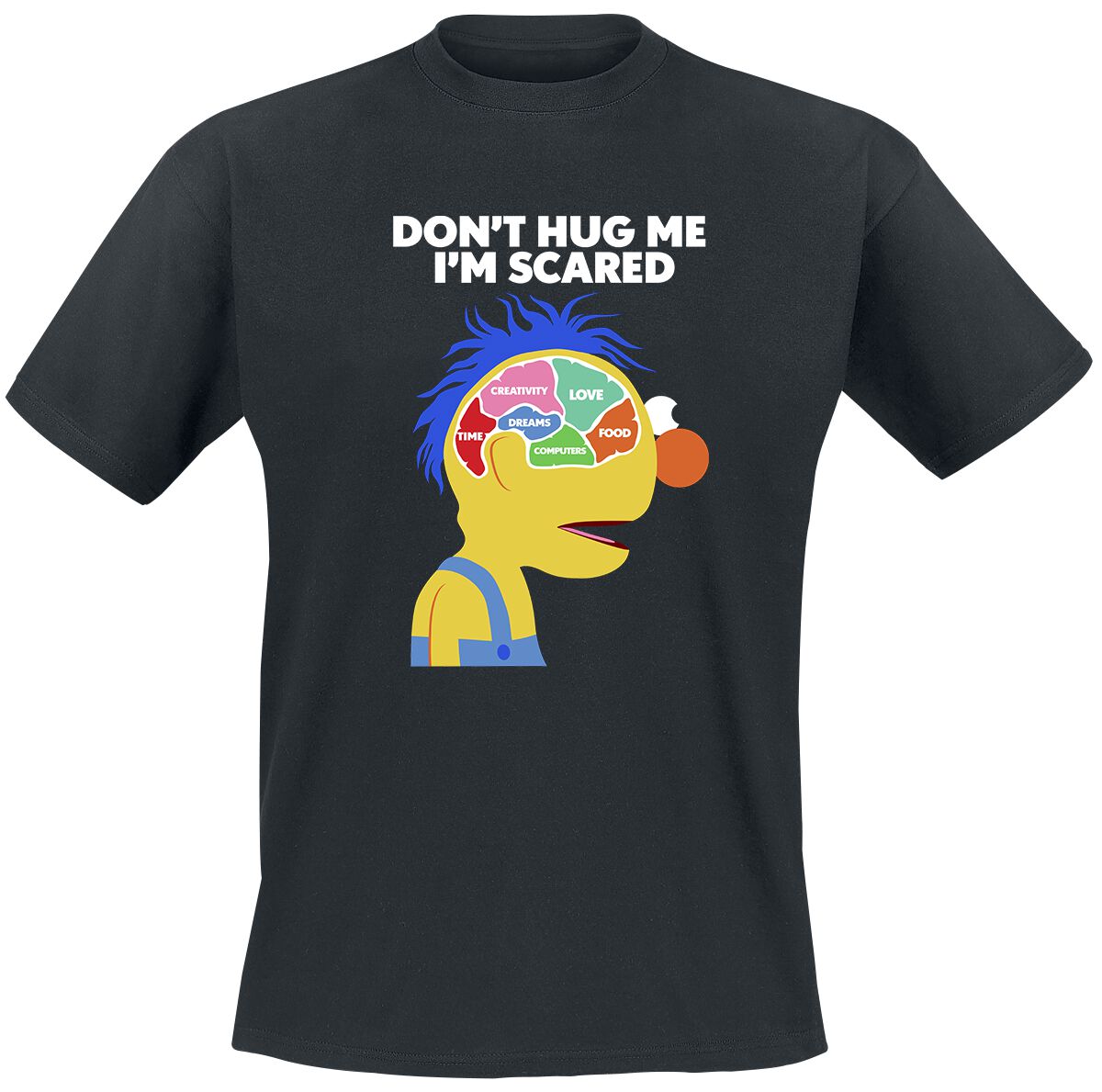 Don't Hug Me I'm Scared T-Shirt - Brain - S bis XL - für Männer - Größe M - schwarz  - Lizenzierter Fanartikel von Don't Hug Me I'm Scared