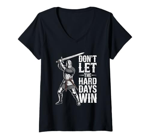 Damen Don't Let The Hard Days Win Inspirational Motivational Quote T-Shirt mit V-Ausschnitt Damen Don't Let The Hard Days Win Inspirational Motivational Quote T-Shirt mit V-Ausschnitt von Don't Let The Hard Days Win Motivational Christian