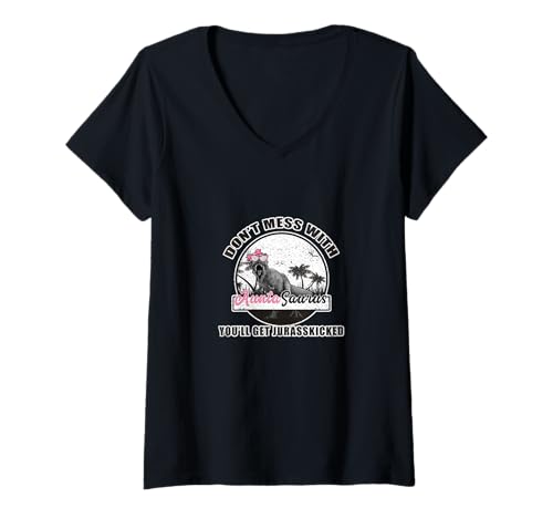 Damen Don't Mess with Auntasaurus Aunt TRex Vintage Dinosaurier-Liebhaber T-Shirt mit V-Ausschnitt Damen Don't Mess with Auntasaurus Aunt TRex Vintage Dinosaurier-Liebhaber T-Shirt mit V-Ausschnitt von Don't Mess With Auntasaurus Dinosaur Lover Gifts