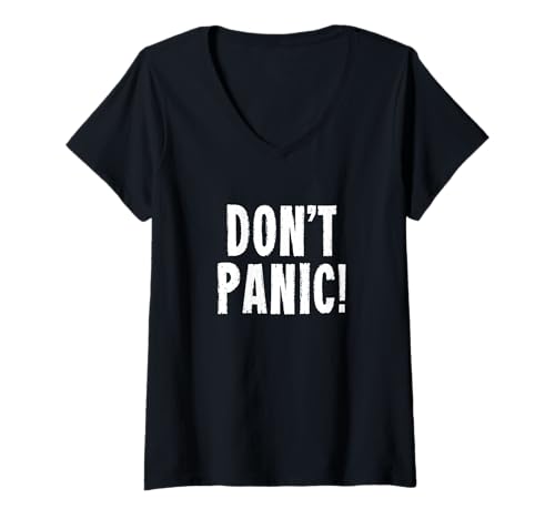 Damen Keine Panik! T-Shirt mit V-Ausschnitt von Don't Panic Gifts & T-Shorts