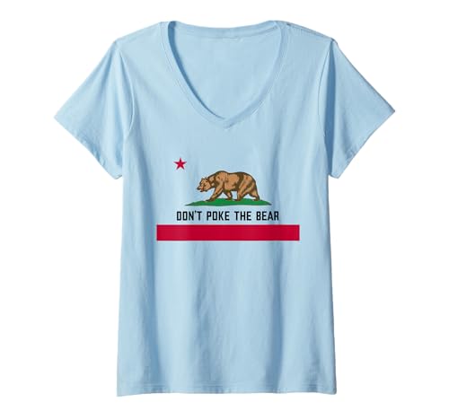 Damen Don't Poke The Bear California Republic Design T-Shirt mit V-Ausschnitt Damen Don't Poke The Bear California Republic Design T-Shirt mit V-Ausschnitt von Don’t Poke The Bear California Funny