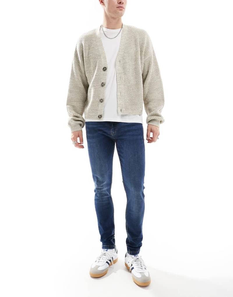 DTT - Eng geschnittene Stretch-Jeans in Indigoblau-Marineblau von Don't Think Twice