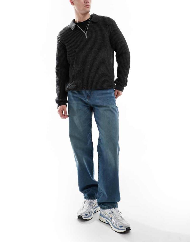 DTT - Feste Baggy-Jeans in Vintage-Mittelblau von Don't Think Twice