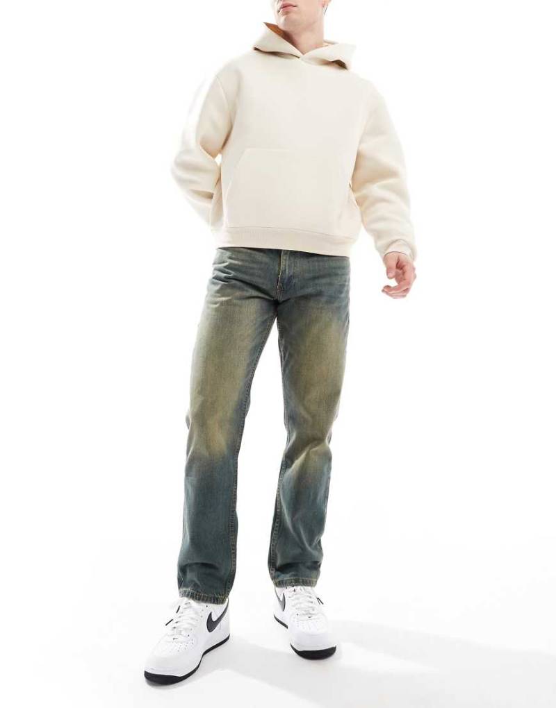 DTT - Gerade geschnittene Jeans in mittelblauer Vintage-Tönung ohne Stretch von Don't Think Twice