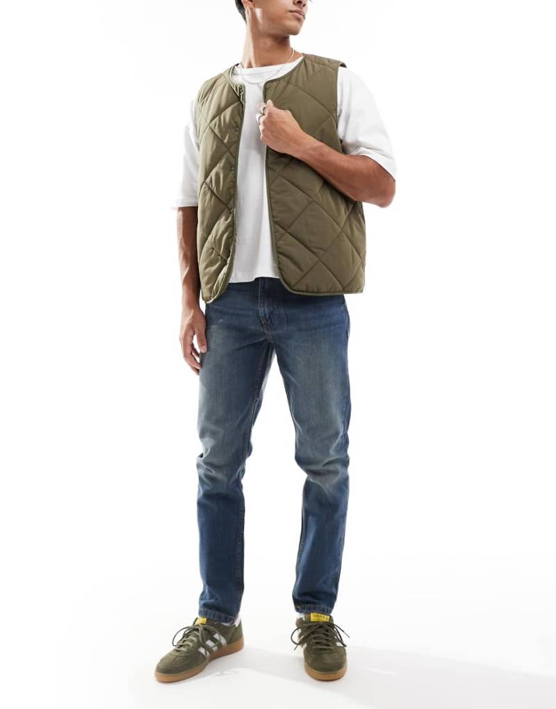 DTT - Schmal geschnittene Jeans ohne Stretch in dunkelblauer Vintage-Tönung-Marineblau von Don't Think Twice