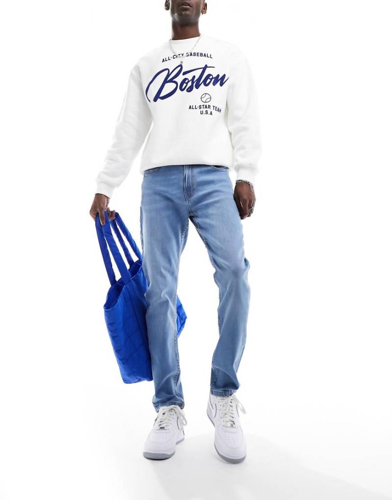DTT - Stretch-Jeans mit schmalem Schnitt in Hellblau von Don't Think Twice