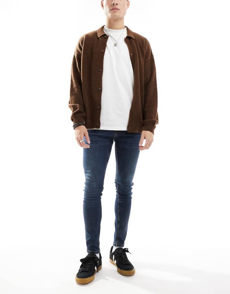 DTT - Stretch-Jeans mit sehr engem Schnitt in Dunkelblau-Marineblau von Don't Think Twice