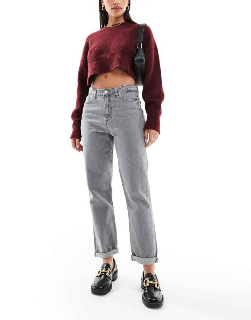 DTT - Veron - Locker geschnittene Mom-Jeans in verwaschenem Hellgrau von Don't Think Twice