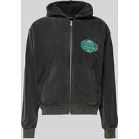 Don´t Waste Culture Sweatjacke mit Motiv-Print Modell 'Ulric' in Anthrazit, Größe S von Don´t Waste Culture