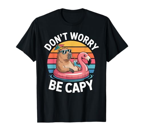 Retro Don't Worry Be Capy Kids Youth Women Girl Capybara T-Shirt von Don't Worry Be Capy Funny Capybara Humor Apparel
