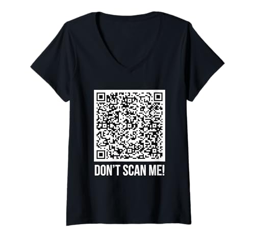 Damen Don't scan me! QR Scan Me Witz Lustiges Mittelfinger Meme T-Shirt mit V-Ausschnitt Damen Don't scan me! QR Scan Me Witz Lustiges Mittelfinger Meme T-Shirt mit V-Ausschnitt von Don't scan me QR Scan Code Funny Joke