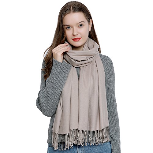 DonDon Schal Damen Winter Wollschal Winterschal warm weich 185 x 65 cm beige von DonDon